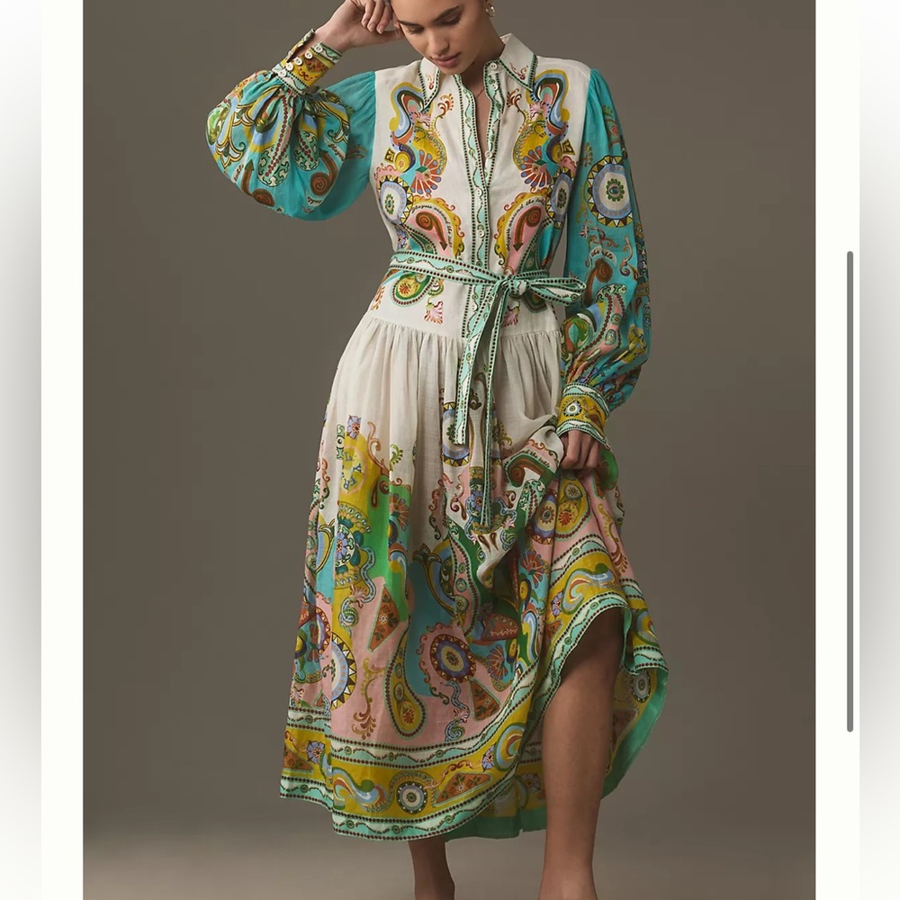 NWT Anthropologie ALÉMAIS Pinball Midi Shirt Dress